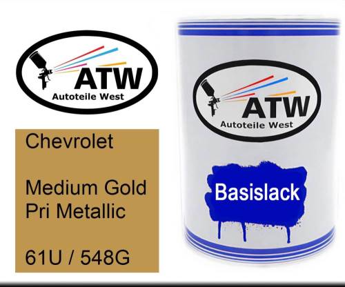 Chevrolet, Medium Gold Pri Metallic, 61U / 548G: 500ml Lackdose, von ATW Autoteile West.